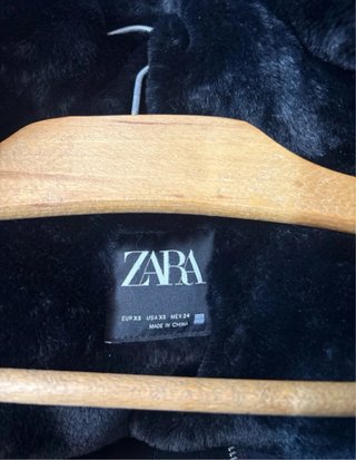 Abrigo Parka Zara Mujer Negro