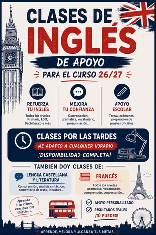 Clases de ingles de apoyo (O Lengua Cast./Francés)