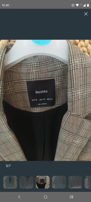 Blazer cuadros Bershka Talla XS