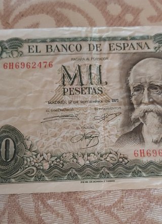 Billete 1000 Pesetas 1971 Defecto Impresión
