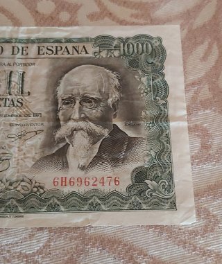 Billete 1000 Pesetas 1971 Defecto Impresión
