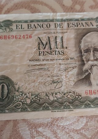 Billete 1000 Pesetas 1971 Defecto Impresión