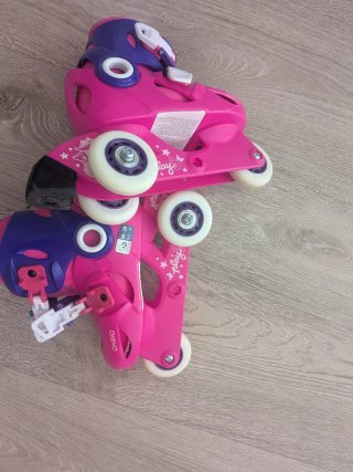 Patines Rosas Niña Talla Ajustable 26-28