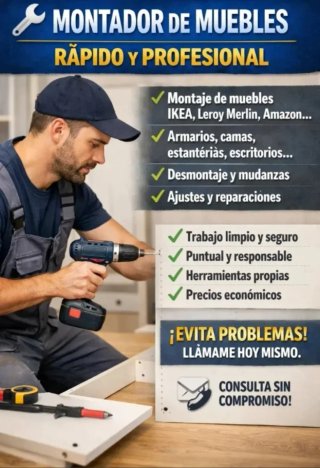 Montaje de muebles rápido y económico.