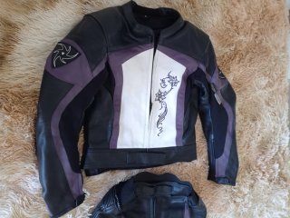 Traje de moto de piel Rhox. Talla M