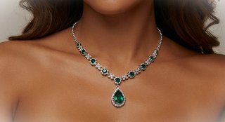 Conjunto collar y pendientes fiesta verde
