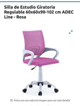 Silla Estudio Giratoria Rosa Nueva a estrenar