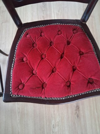 2 Sillas Vintage Terciopelo Rojo