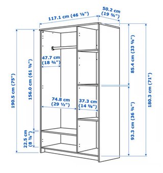 Armario BRIMNES IKEA 3 puertas blanco