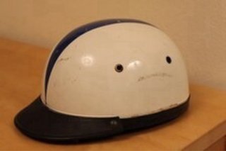 Casco Moto Vintage Años 60 Blanco/Azul