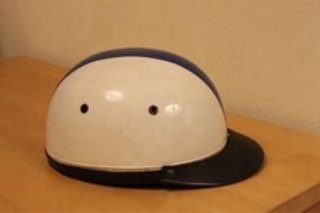 Casco Moto Vintage Años 60 Blanco/Azul