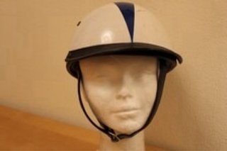 Casco Moto Vintage Años 60 Blanco/Azul