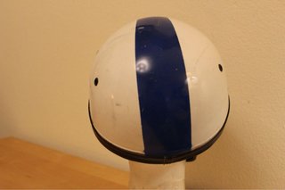 Casco Moto Vintage Años 60 Blanco/Azul