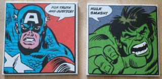 Set 2 Cuadros Superhéroes Marvel
