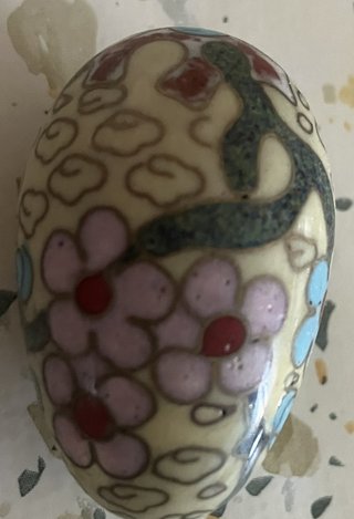 Uovo vintage smalto Cloisonné orientale