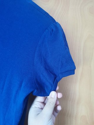 Camiseta cuello alto azul marino manga corta XL