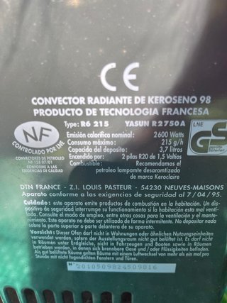 Estufa Tectro Parafina + Regalo Antigua y parafina