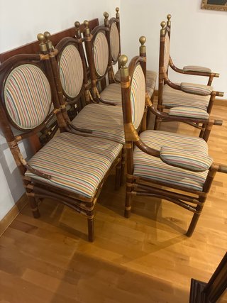 Conjunto 6 Sillas Bambú Vintage Salón