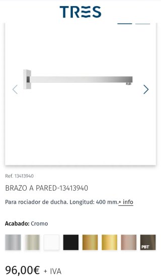 Soporte pared ducha TRES