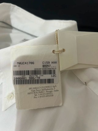 Camicia Brunello Cucinelli Bianca Taglia XXL