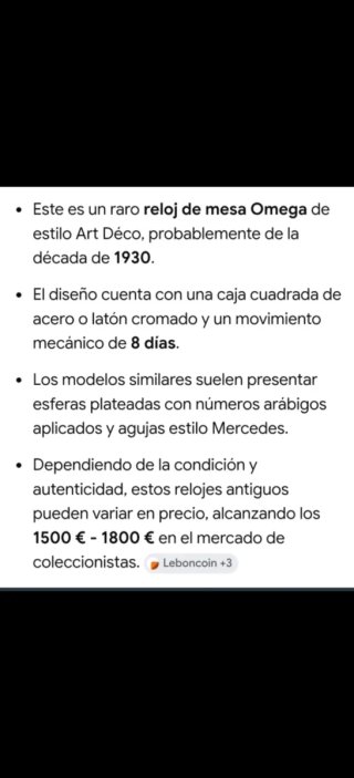 Reloj de sobremesa Omega