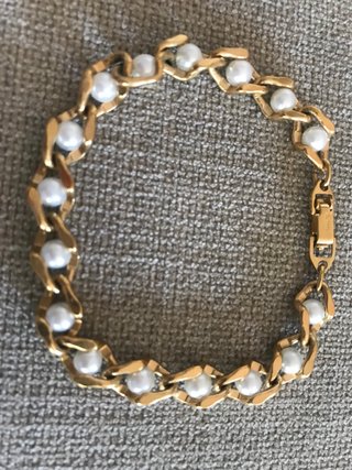 3 Pulseras Mujer Doradas y Blancas