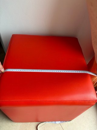 Puf Cubo Pelle Sintetica Rosso