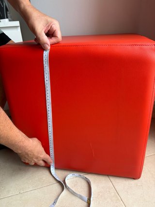 Puf Cubo Pelle Sintetica Rosso