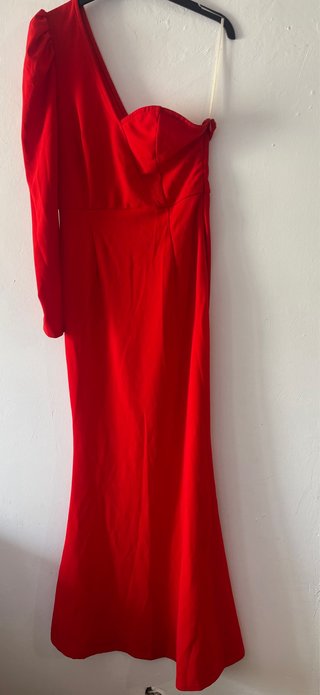 Vestido fiesta rojo asimétrico