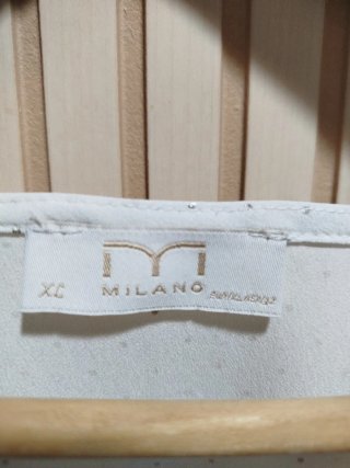 Blusa Milano Blanca Lunares Dorados Talla XL