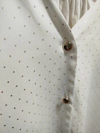 Blusa Milano Blanca Lunares Dorados Talla XL