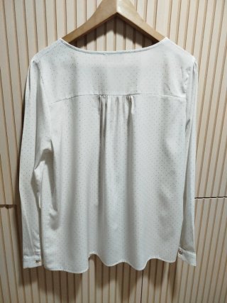 Blusa Milano Blanca Lunares Dorados Talla XL