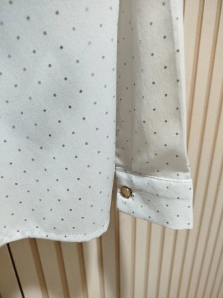 Blusa Milano Blanca Lunares Dorados Talla XL