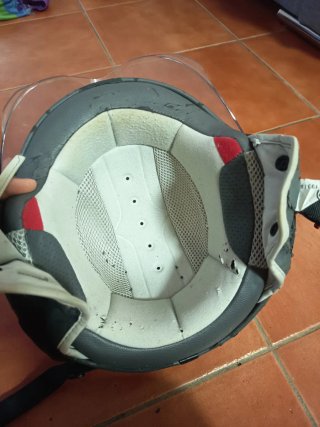 Casco rosa moto con visera