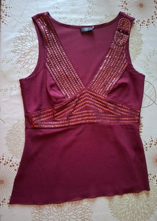 Blusa sin mangas con lentejuelas