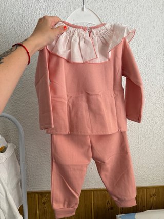 Conjunto bebé niña rosa con dibujo de conejo