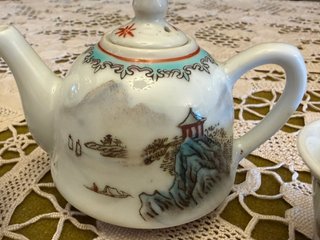 Juego de té chino vintage de porcelana