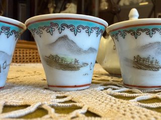 Juego de té chino vintage de porcelana