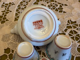 Juego de té chino vintage de porcelana
