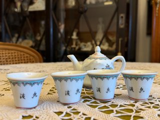 Juego de té chino vintage de porcelana
