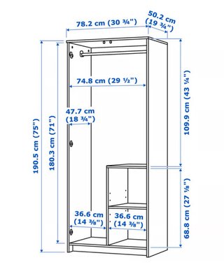 Armario BRIMNES 2 puertas blanco
