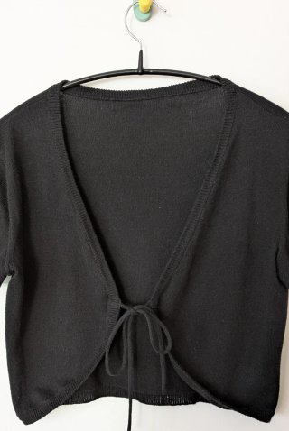 Chaqueta bolero negra manga corta algodón Zara S/M