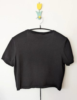 Chaqueta bolero negra manga corta algodón Zara S/M