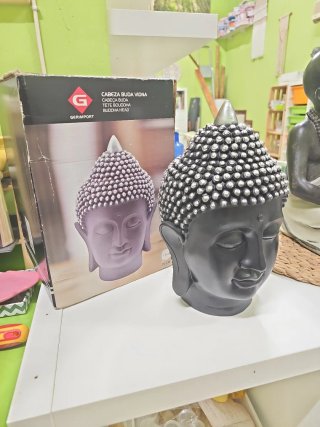 Figura Cabeza Buda Gerimport Negra