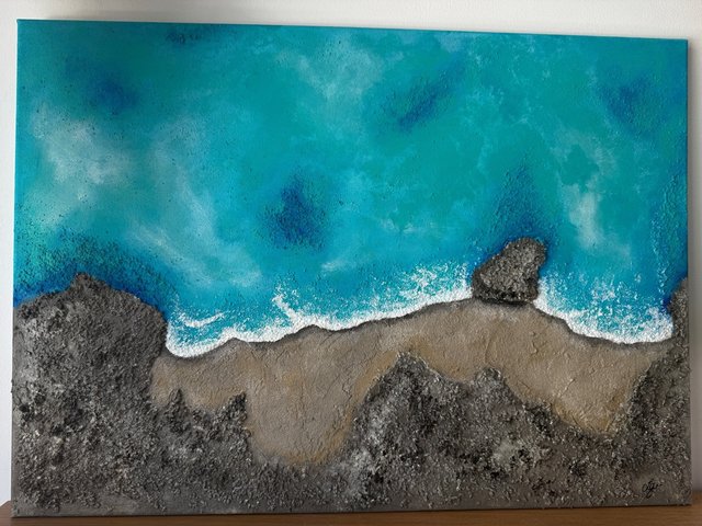 Cuadro Marino Relieve Costa Volcánica 50x70cm
