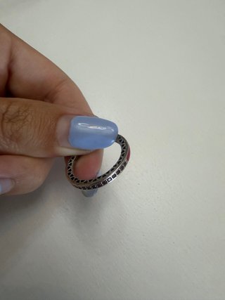 Anillo Pandora Corazones Morados Plata Talla 50