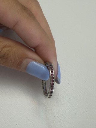 Anillo Pandora Corazones Morados Plata Talla 50
