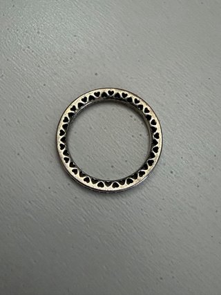 Anillo Pandora Corazones Morados Plata Talla 50