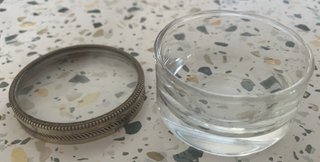 Scatolina portagioie vetro bordo argentato