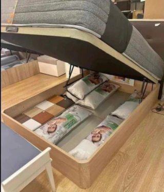 Canapé abatible madera con colchones viscoelastica